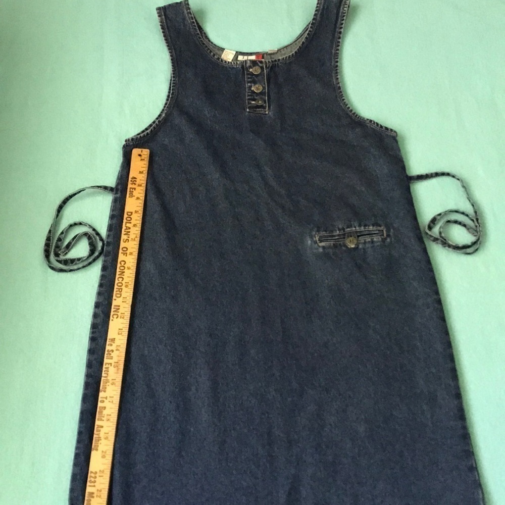 𝅺J.N.L.Y SPORT denim heavyweight cotton side slits attached ties dress size M
